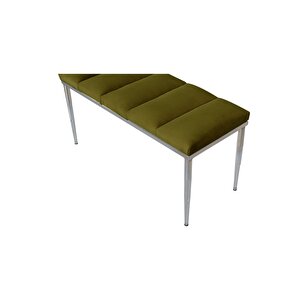 Vesta Silver Bench Luxery Metal Ayaklı Puf