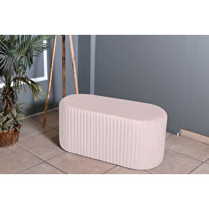 Velluto Lungo Lounge Puf - 90cm Oval Dekoratif Puf Koltuk