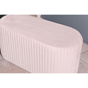 Velluto Lungo Lounge Puf - 90cm Oval Dekoratif Puf Koltuk