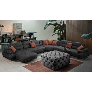 Kare Chester Model Kapitoneli Orta Puf- Modern Puf