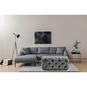 Kare Chester Model Kapitoneli Orta Puf- Modern Puf