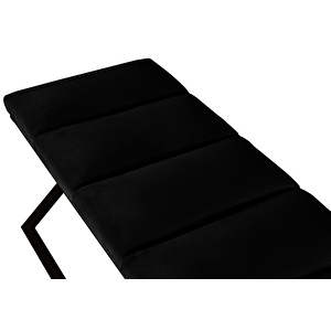 Varcera Sliced Puf - Siyah Çapraz Metal Ayaklı, Dilimli Model Bench Puf