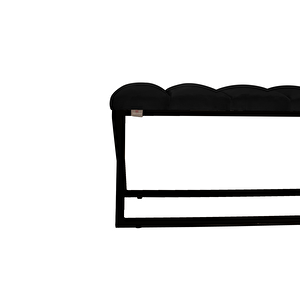 Varcera Sliced Puf - Siyah Çapraz Metal Ayaklı, Dilimli Model Bench Puf