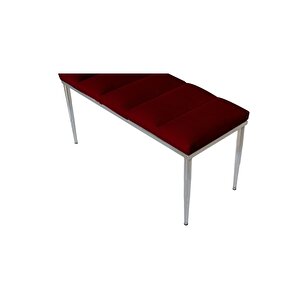Vesta Silver Bench Luxery Metal Ayaklı Puf