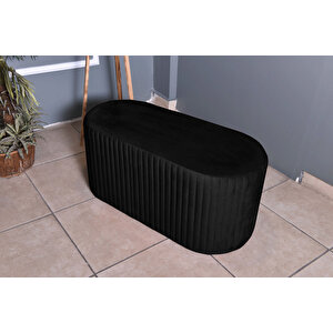 Velluto Lungo Lounge Puf - 90cm Oval Dekoratif Puf Koltuk