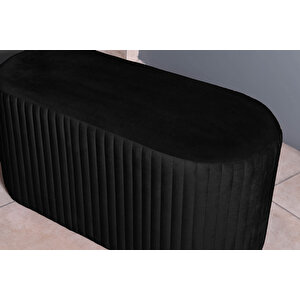 Velluto Lungo Lounge Puf - 90cm Oval Dekoratif Puf Koltuk