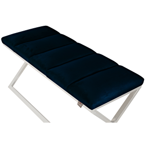 Varcera Silver Sliced Bench Çapraz Metal Ayaklı Dilimli Model Puf