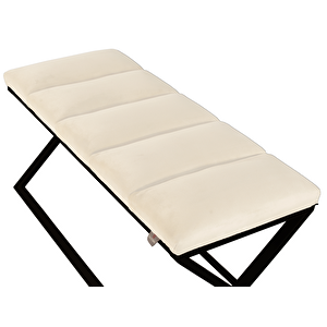 Varcera Sliced Puf - Siyah Çapraz Metal Ayaklı, Dilimli Model Bench Puf