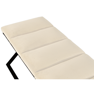 Varcera Sliced Puf - Siyah Çapraz Metal Ayaklı, Dilimli Model Bench Puf