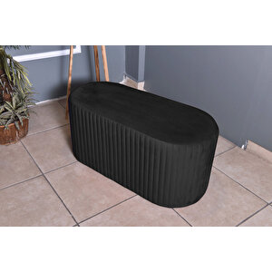 Velluto Lungo Lounge Puf - 90cm Oval Dekoratif Puf Koltuk