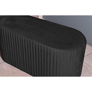 Velluto Lungo Lounge Puf - 90cm Oval Dekoratif Puf Koltuk