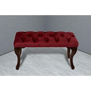 Classic Chester Model Kapitoneli Puf,bench Bordo 05