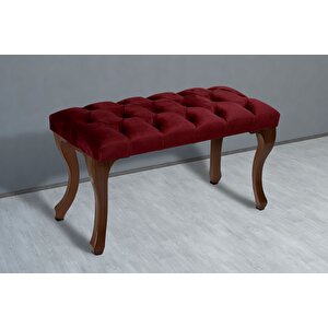 Classic Chester Model Kapitoneli Puf,bench Bordo 05