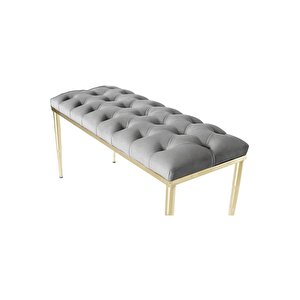 Bella Gold Bench Kapitoneli Chester Model Puf