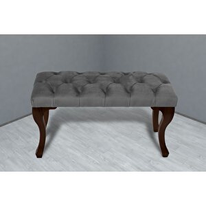 Classic Chester Model Kapitoneli Puf,bench Gri Kırçıl