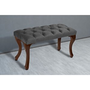 Classic Chester Model Kapitoneli Puf,bench Gri Kırçıl