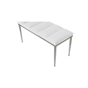 Vesta Silver Bench Luxery Metal Ayaklı Puf