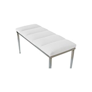 Vesta Silver Bench Luxery Metal Ayaklı Puf