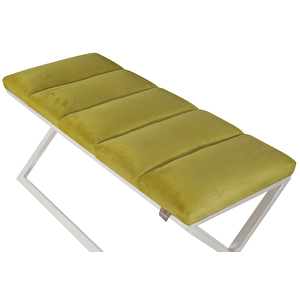 Varcera Silver Sliced Bench Çapraz Metal Ayaklı Dilimli Model Puf