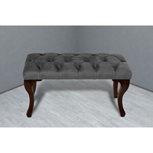 Classic Chester Model Kapitoneli Puf,bench Gri 04