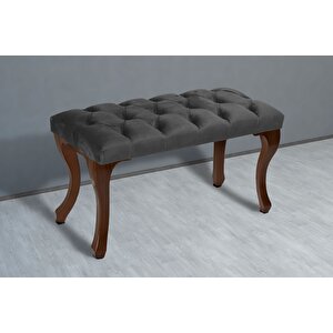 Classic Chester Model Kapitoneli Puf,bench Gri 04