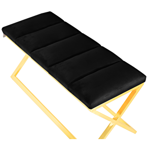 Varcera Gold Sliced Bench Çapraz Metal Ayaklı Dilimli Model Puf
