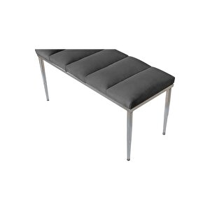 Vesta Silver Bench Luxery Metal Ayaklı Puf
