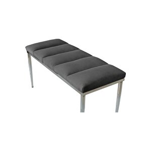 Vesta Silver Bench Luxery Metal Ayaklı Puf