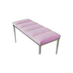 Vesta Silver Bench Luxery Metal Ayaklı Puf