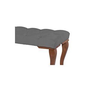 Gazzini Classic Lükens Gürgen Ayak Chester Model Kapitoneli Puf Bench - Ceviz Ayak