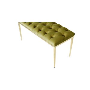 Bella Gold Bench Kapitoneli Chester Model Puf