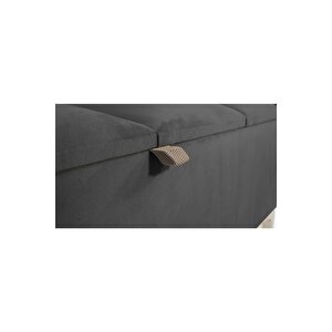 Vetra V2 Sandıklı Puf -  Gri Dilimli Model Sandıklı Bench Puf - Sandıklı Yatak Ucu Bankı