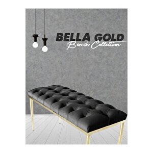 Bella Gold Bench Kapitoneli Chester Model Puf Antrasit