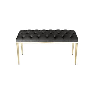 Bella Gold Bench Kapitoneli Chester Model Puf Antrasit