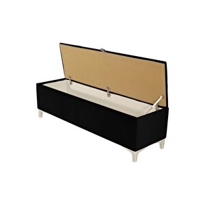 Vetra V2 Sandıklı Puf -  Siyah Dilimli Model Sandıklı Bench Puf - Sandıklı Yatak Ucu Bankı
