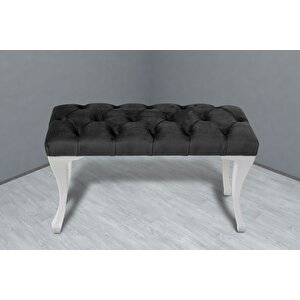 Classic Chester Model Kapitoneli Puf,bench Antrasit 05