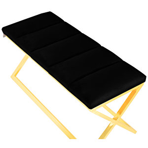 Varcera Gold Sliced Bench Çapraz Metal Ayaklı Dilimli Model Puf