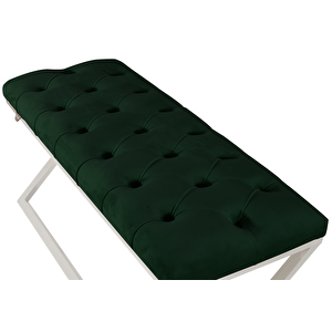 Varcera Silver Bench Çapraz Metal Ayaklı Kapitoneli Model Puf