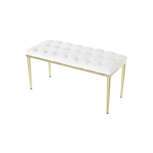 Bella Gold Bench Kapitoneli Chester Model Puf Beyaz