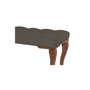 Gazzini Classic Lükens Gürgen Ayak Chester Model Kapitoneli Puf Bench - Ceviz Ayak
