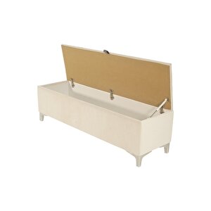 Vetra V2 Sandıklı Puf -  Beyaz Dilimli Model Sandıklı Bench Puf - Sandıklı Yatak Ucu Bankı