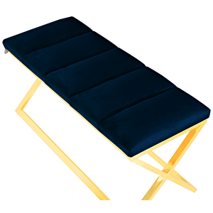 Varcera Gold Sliced Bench Çapraz Metal Ayaklı Dilimli Model Puf