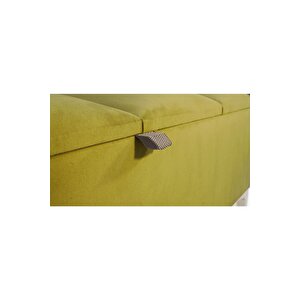 Vetra V2 Sandıklı Puf -  Hardal Dilimli Model Sandıklı Bench Puf - Sandıklı Yatak Ucu Bankı