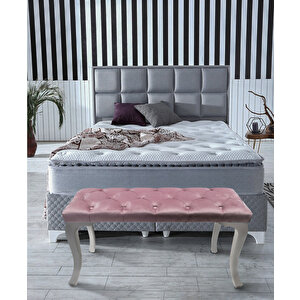 Classic Chester Model Kapitoneli Puf,bench Pembe