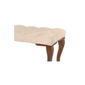 Gazzini Classic Lükens Gürgen Ayak Chester Model Kapitoneli Puf Bench - Ceviz Ayak