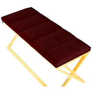 Varcera Gold Sliced Bench Çapraz Metal Ayaklı Dilimli Model Puf