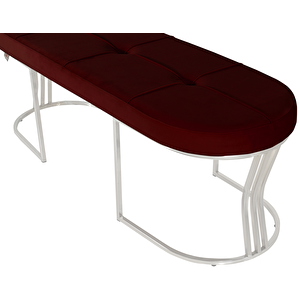 Viego Silver Exclusive Bench Lüks Metal Gümüş Ayak, Chester Model Yatak Ucu Puf