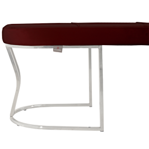 Viego Silver Exclusive Bench Lüks Metal Gümüş Ayak, Chester Model Yatak Ucu Puf