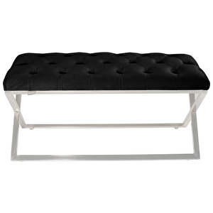 Varcera Silver Bench Çapraz Metal Ayaklı Kapitoneli Model Puf Antrasit