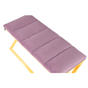 Varcera Gold Sliced Bench Çapraz Metal Ayaklı Dilimli Model Puf